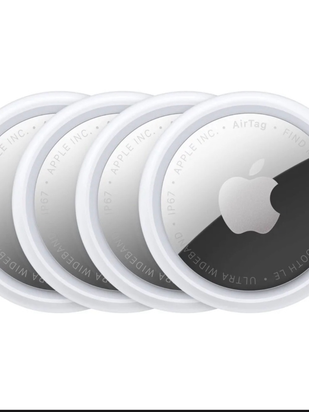 Apple White and Silver AirTag Trackers (4-Pack)